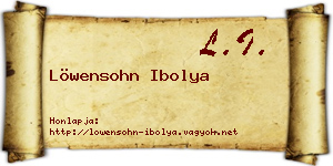 Löwensohn Ibolya névjegykártya